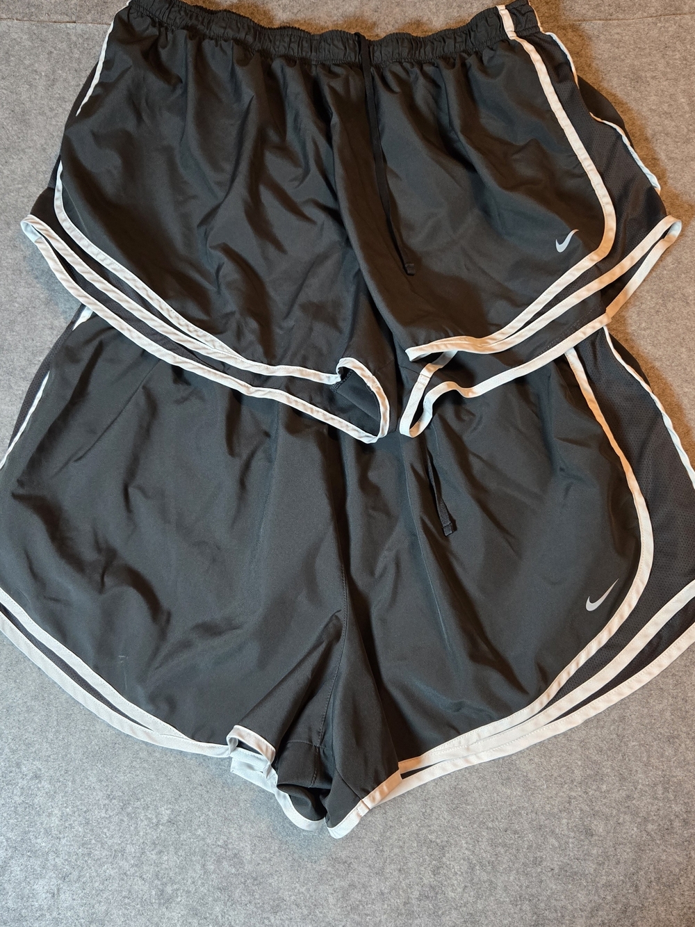 Nike Black Running Shorts with White Trim (Pair)